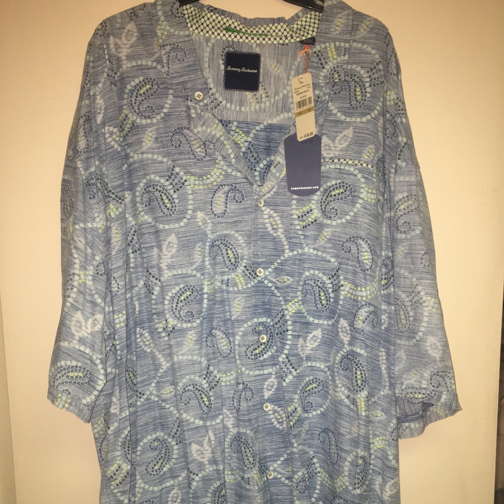 NWT Men’s Tommy Bahamas silk shirt 4X